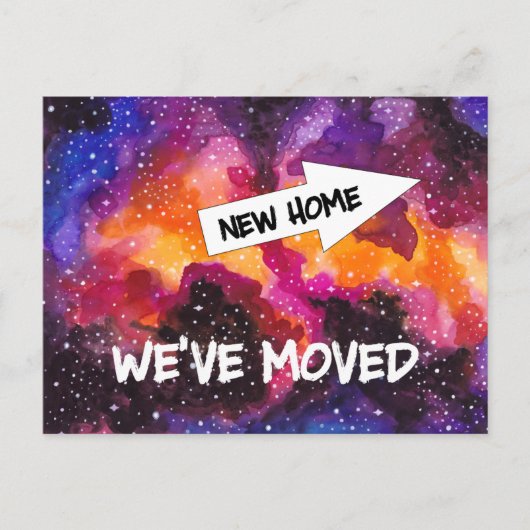 Funny New Address in Cosmic Outer Space Moving Aankondigingskaart (Voorkant)
