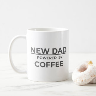 Funny New Dad Coffee Mug – Powered by Coffee –Gift Koffiemok