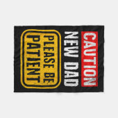 Funny New Dad New Father First Baby  Fleece Deken (Voorkant (Horizontaal))