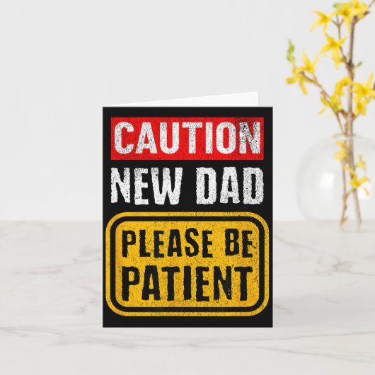 Funny New Dad New Father First Baby  Kaart (Gele Bloem)