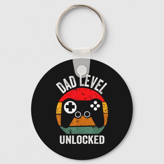 Funny New Dad Shirt Dad Level Unlocked Tee Shirt G Sleutelhanger (Voorkant)