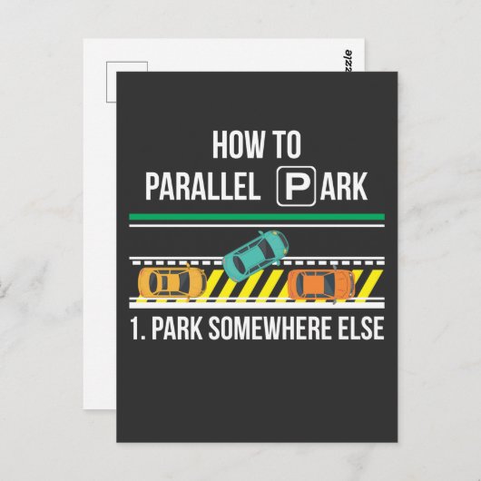 Funny New Driver License Advice Parallel Park Briefkaart (Voorkant / Achterkant)