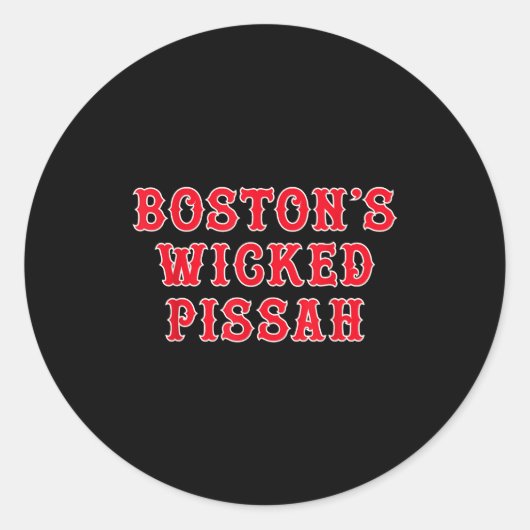 Funny New England Boston's Wicked Ah  Ronde Sticker (Voorkant)