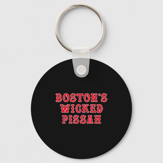 Funny New England Boston's Wicked Ah  Sleutelhanger (Voorkant)