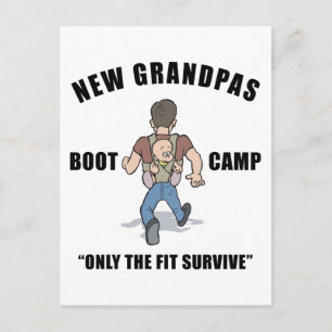 Funny New Grandpa Boot Camp Briefkaart