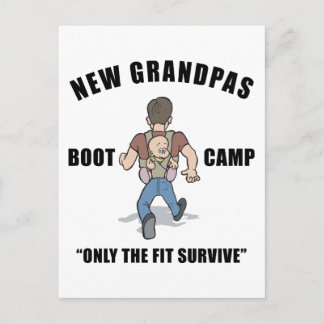 Funny New Grandpa Boot Camp Briefkaart
