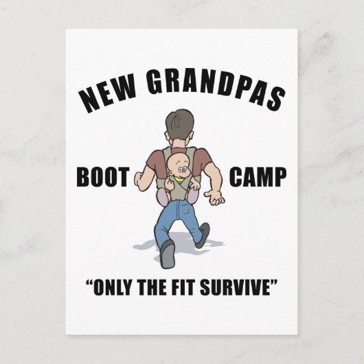 Funny New Grandpa Boot Camp Briefkaart (Voorkant)