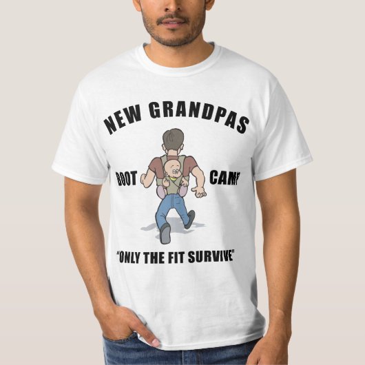 Funny New Grandpa Boot Camp T-Shirt (Voorkant)