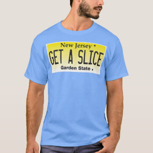 Funny New Jersey NJ Pizza Slice Lover License Plat T-shirt