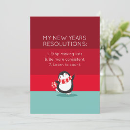 Funny New Year Resolution Holiday Card Feestdagenkaart