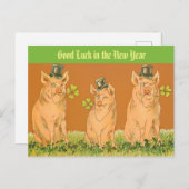Funny New Year Vars "Good Luck in the New Year" Briefkaart (Voorkant / Achterkant)
