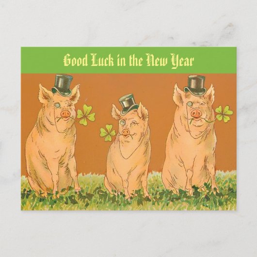 Funny New Year Vars "Good Luck in the New Year" Briefkaart (Voorkant)
