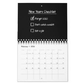 Funny new years checklist kalender (Feb 2026)