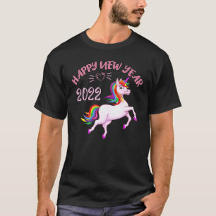 Funny New Years Eve Unicorn Happy New Year 2022 T-shirt