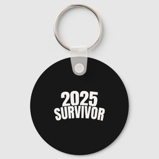 Funny New Years For Men 2025 Survivor  Sleutelhanger (Voorkant)