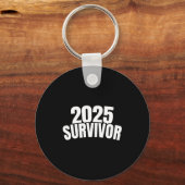 Funny New Years For Men 2025 Survivor  Sleutelhanger (Voorkant)