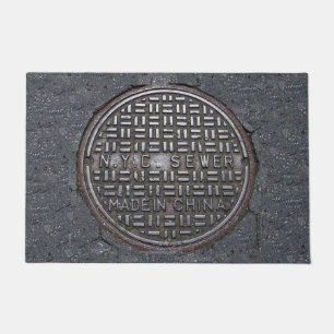 Funny New York City NYC Sewer Hoesje Novelty Deurmat