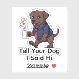 Funny Newfoundland Dog Business Suit Coffee  Sticker