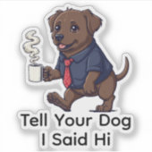 Funny Newfoundland Dog Business Suit Coffee  Sticker (Voorkant)
