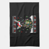 Funny Newfoundland Dog Kerstmis Theedoek (Verticaal)