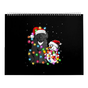 Funny Newfoundland Dog kerstsnowman Light Kalender