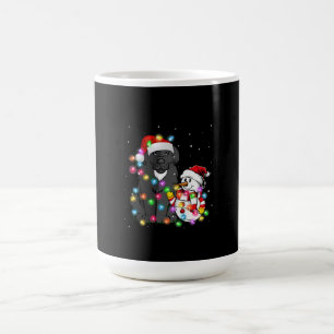 Funny Newfoundland Dog T-shirt met kerstmis Snowma Koffiemok