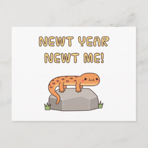 Funny Newt Year Newt me, Nieuwjaarsresoluties Briefkaart