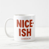 Funny Nice List Personalized Name Bold Christmas Koffiemok (Links)
