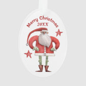 Funny Nice tot bewezen Naughty Santa Ornament (achterkant)