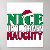 Funny Nice Until Proven Naughy Christmas Joke Poster (Voorkant)