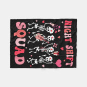 Funny Night Shift Squad Nurses Skeleton Dancing Va Fleece Deken (Voorkant (Horizontaal))