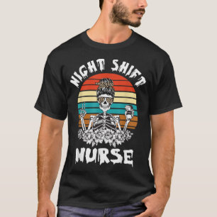 Funny Night Shift Zurse Skeleton Halloween T-shirt