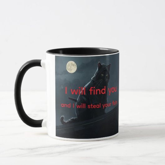 Funny Ninja Cat Meme Customizable Coffee Mug (Gauche)