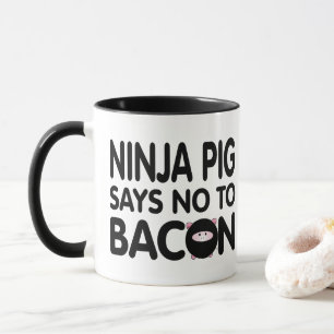 Funny Ninja Pig zegt nee tegen Bacon Mok