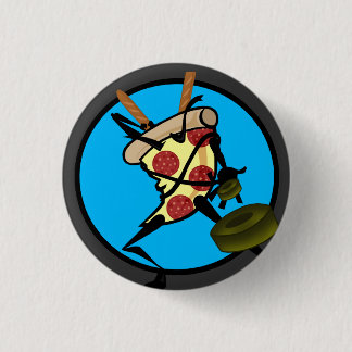 FUNNY NINJA PIZZA ROUND BUTTON