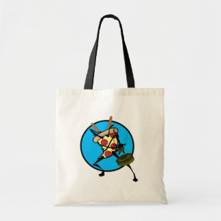 FUNNY NINJA PIZZA SHOPPING CANVAS TAS