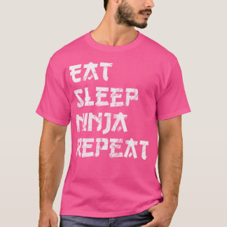 Funny Ninja Shirt Eat Sleep Ninja Herhaal Karate W