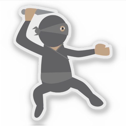 Funny Ninja Sticker (Voorkant)