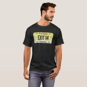 Funny NJ State Vanity License Plate EXIT 14 T-shirt (Voorkant volledig)
