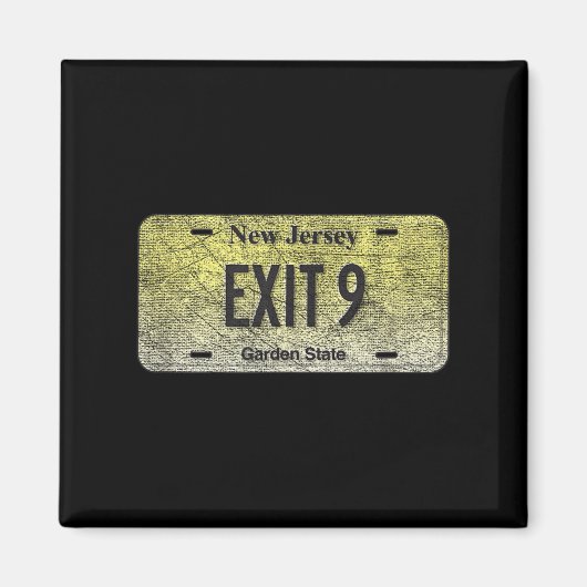 Funny Nj State Vanity License Plate Exit 9  Magneet (Voorkant)