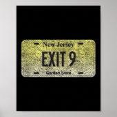 Funny Nj State Vanity License Plate Exit 9  Poster (Voorkant)