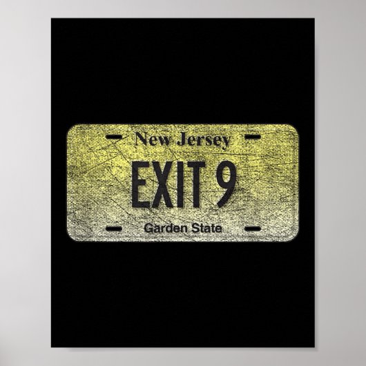 Funny Nj State Vanity License Plate Exit 9  Poster (Voorkant)