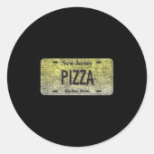 Funny Nj State Vanity License Plate Zza Ronde Sticker (Voorkant)