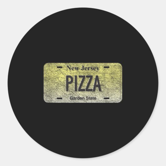 Funny Nj State Vanity License Plate Zza Ronde Sticker (Voorkant)