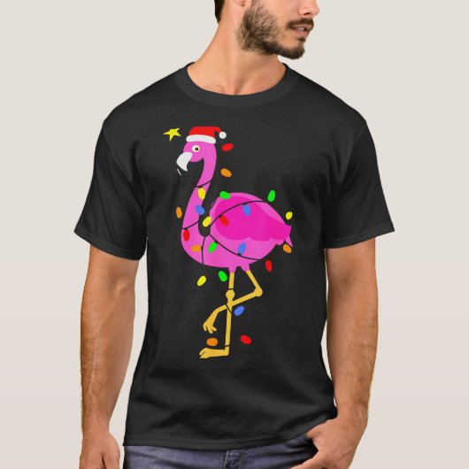 Funny Nk Flamingo In Santa Hat Christmas In July M T-shirt (Voorkant)