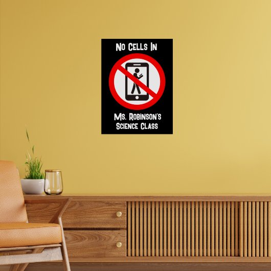 Funny No Cells in Science Room Poster (Woonkamer 2)