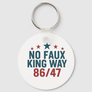 Funny No Faux King Way 86 47 4th of July Sleutelhanger