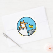 Funny No Kings Cat Cartoon Stickers (Envelop)