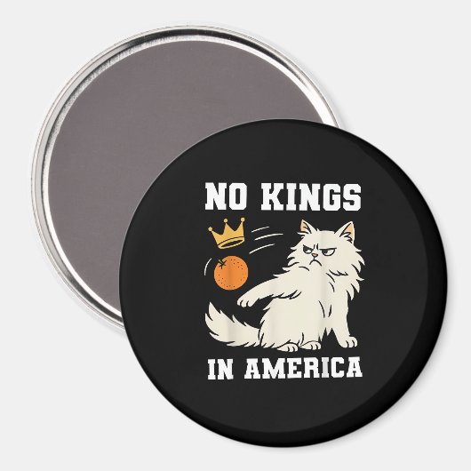Funny No Kings in America Retro Classic Style Magneet (Voorkant / Achterkant)