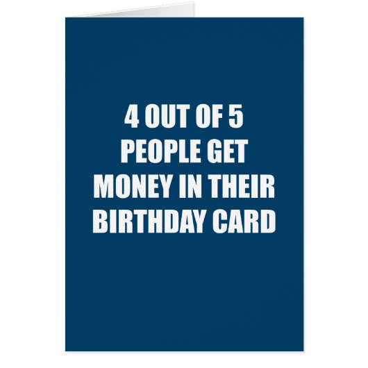 Funny No Money Birthday Card (Voorkant)